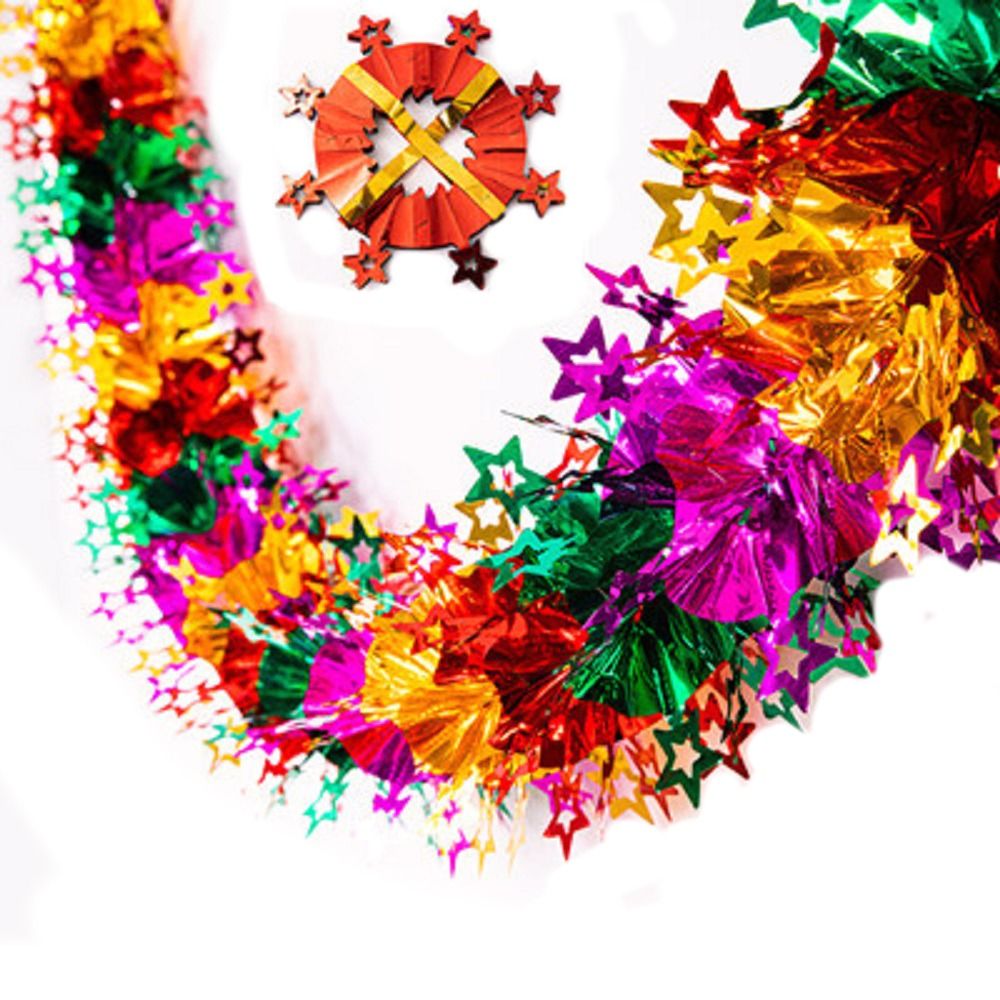 Tinsel Garland Decoration - พวงมาลัยฟอยล์คริสต์มาส 3 มิติ DIY พวงมาลัยแบบบิดได้ ของตกแต่งต้นคริสต์มาส