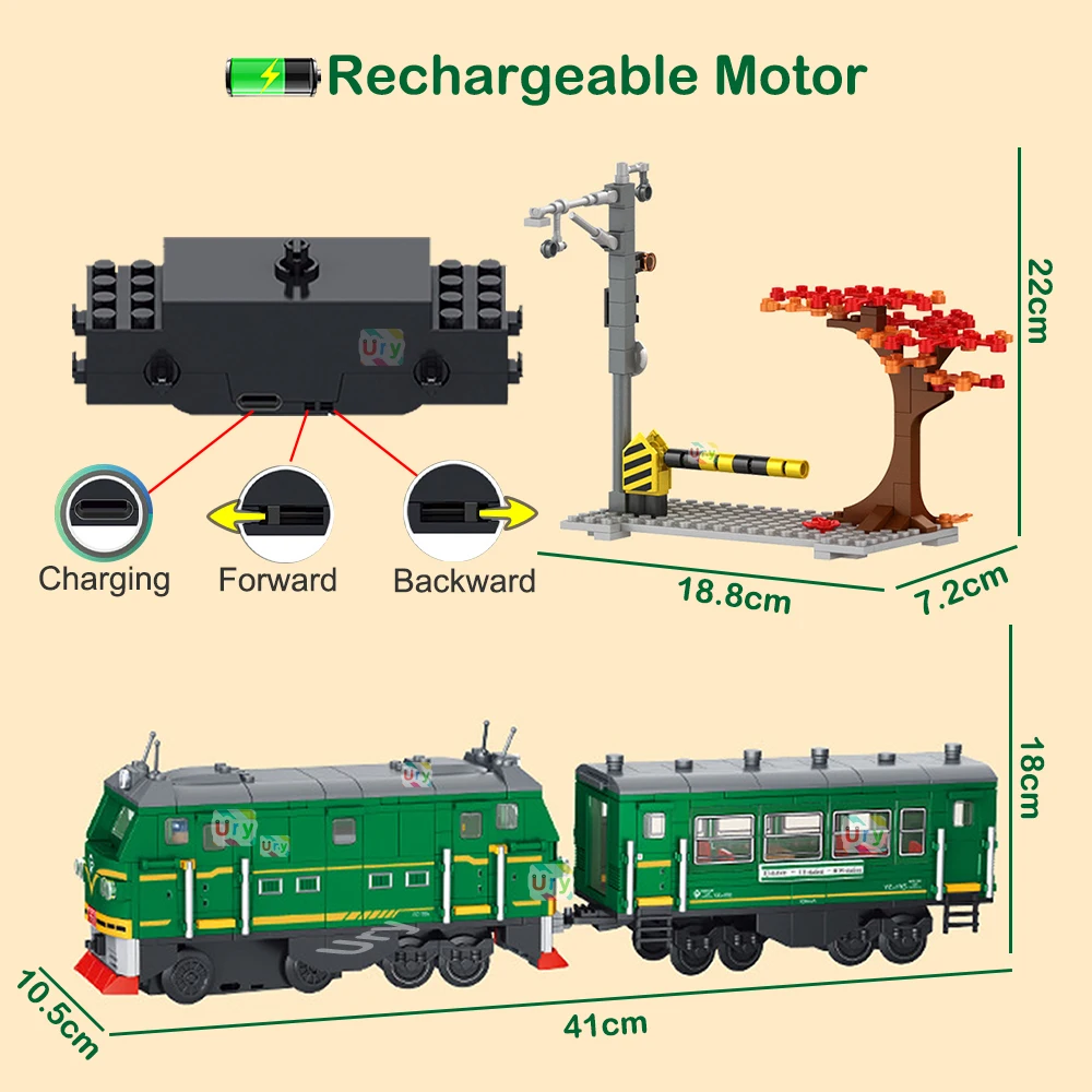 รถไฟไอน้ำสีเขียวสไตล์เรโทร ของ - Lego Set City บทวิจารณ์และราคา