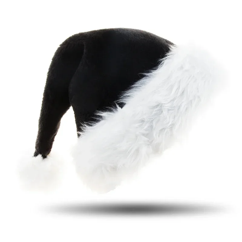 Unisex Xmas สีดํา Plush หมวกคร - Santa Hat Plush บทวิจารณ์และราคา