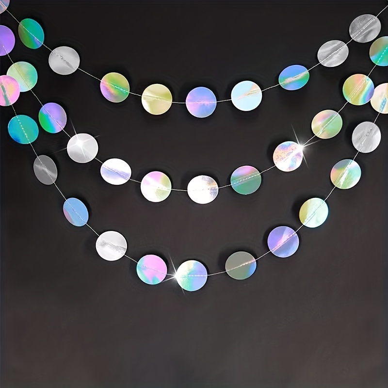 1 PC Shimmering Iridescent Cir - Tinsel Garland Decoration บทวิจารณ์และราคา