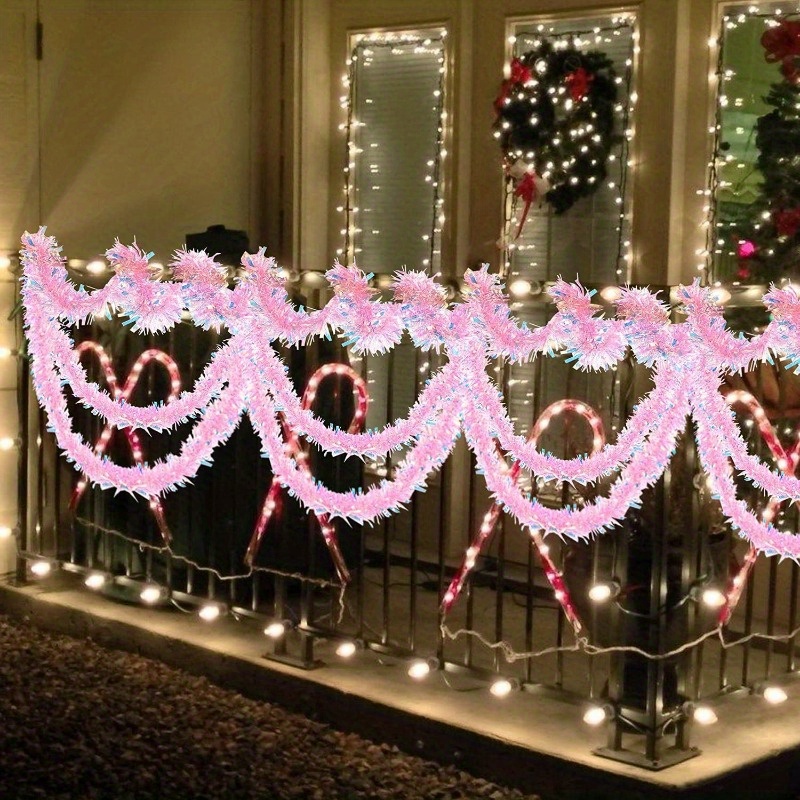พวงมาลัยคริสต์มาสสีชมพูยาว 13  - Tinsel Garland Decoration บทวิจารณ์และราคา